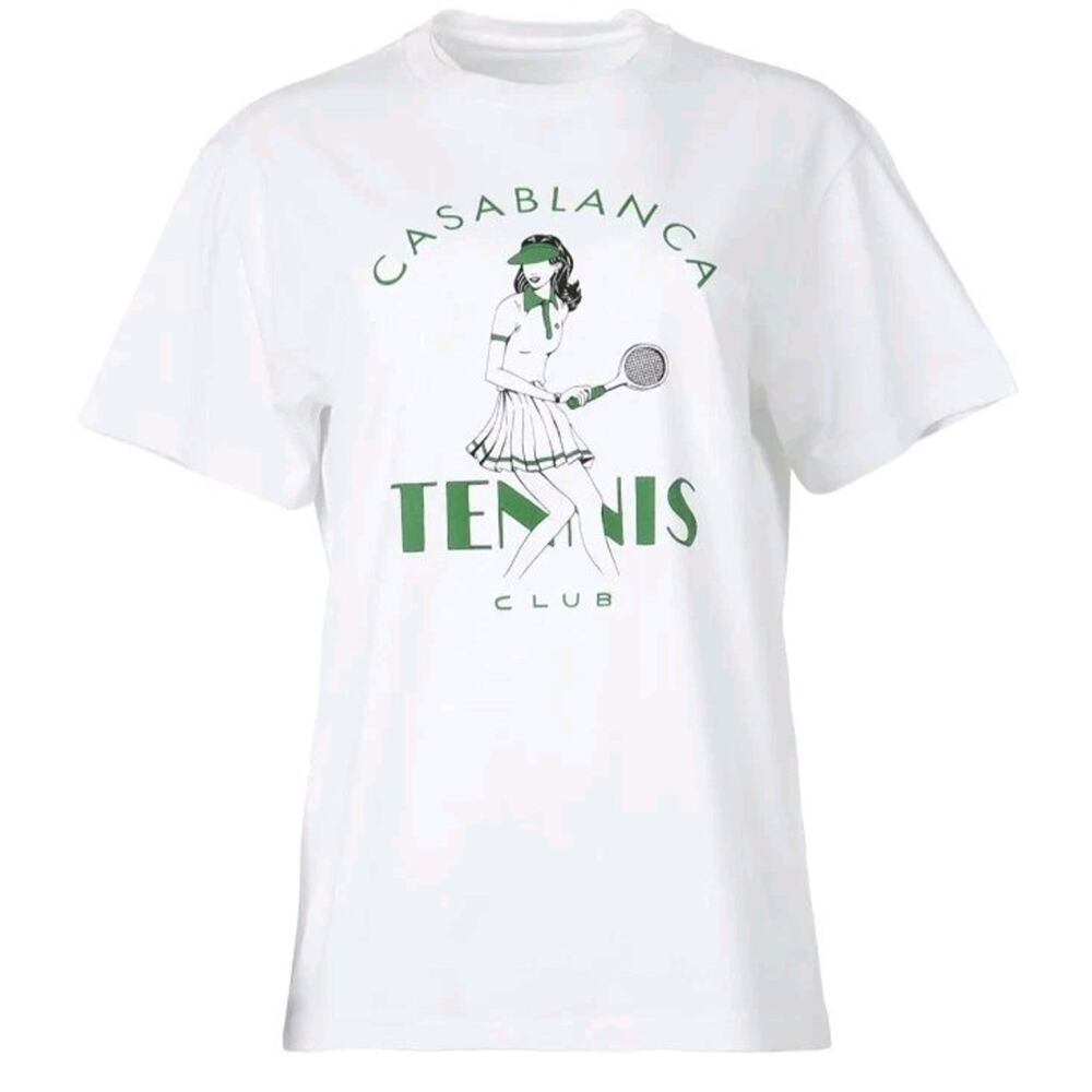 RARE Casablanca Pink Tennis Club T-shirt Limited Edition 100% Cotton Size Small